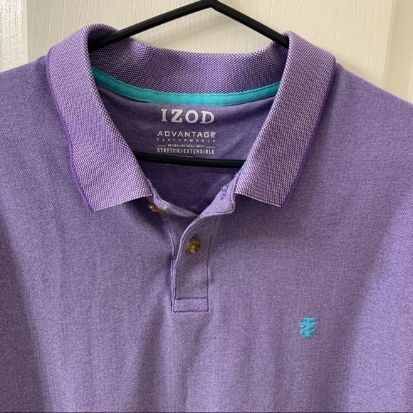IZOD Purple Cotton Knit Performance Golf Shirt Men’s Large - Picture 5 of 13